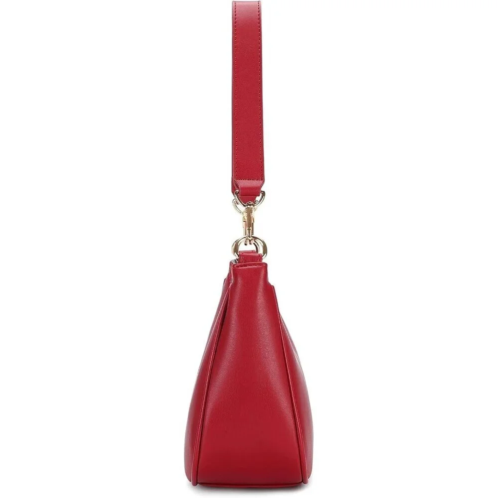Women Red-G Imported Polyester Pu Leather Zipper Closure Cute Mini Tote Handbag - Picture 4 of 6